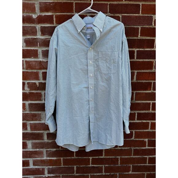 Roundtree & Yorke Gold Label Striped Non-Iron Oxford Shirt - Picture 1 of 3